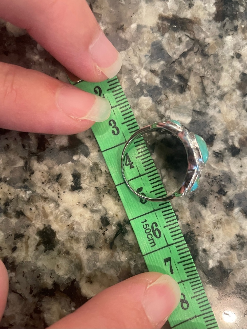 925 Silver Turquoise Stone Ring Size 7.5-8 Thailand - Picture 6 of 7